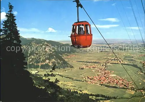 Pfronten Panorama Blick ins Tal Hoehenluftkurort Bergbahn Kat. Pfronten