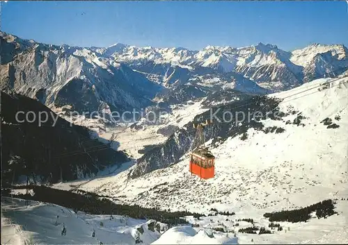 Verbier Panorama Val de Bagnes Dents du Midi Bergbahn Alpenpanorama Wintersportplatz Kat. Verbier