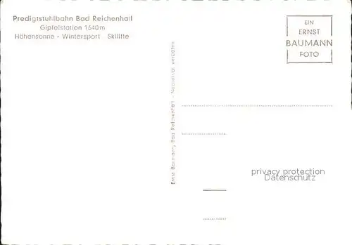 Bad Reichenhall Predigerstuhlseilbahn Kat. Bad Reichenhall