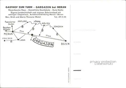 Merano Suedtirol Gasthof zum Turm Gargazon Kat. Merano