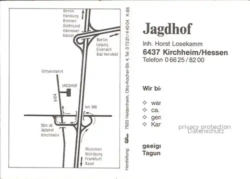 Kirchheim Hessen Jagdhof  Kat. Kirchheim