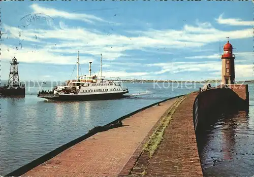 Bremerhaven Hafenmole Faehboot Blexen Kat. Bremerhaven