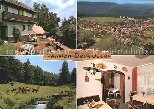 Dobel Schwarzwald Pension Beck Hirsche Fliegeraufnahme Kat. Dobel