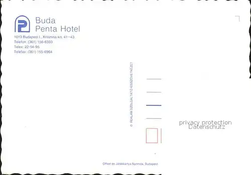 Budapest Buda Penta Hotel Kat. Budapest