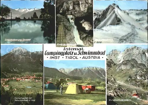 Imst Tirol Internat Campingplatz Linserhofsee oetztaler Schwimmbad Kat. Imst