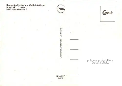 Neumarkt Oberpfalz Karmelitenkloster Wallfahrtskirche Mariahilfberg Kat. Neumarkt i.d.OPf.