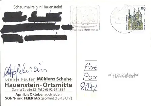 Hauenstein Pfalz Muehlenz Schuhe Hauenstein Kat. Hauenstein