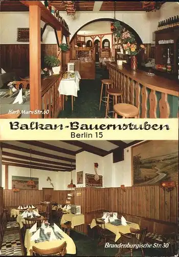 Berlin Balkan Bauernstuben Kat. Berlin