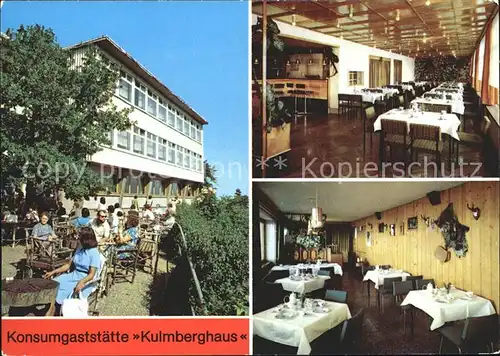 Saalfeld Saale Konsum Gaststaette Kulmberghaus Kat. Saalfeld