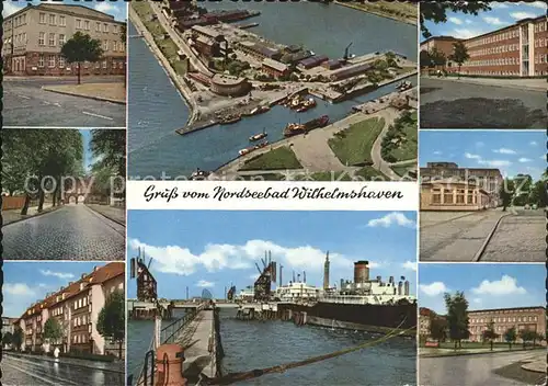 Wilhelmshaven Hafeneinfahrt Suedstrand oelhafen Arbeitsamt Virchowstrasse Theaterplatz Kat. Wilhelmshaven
