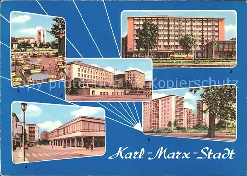 Karl Marx Stadt Hochhaus Klosterstrasse Chemnitzer Hof Hotel Moskau Innere Klosterstrasse Poststrasse Kat. Chemnitz
