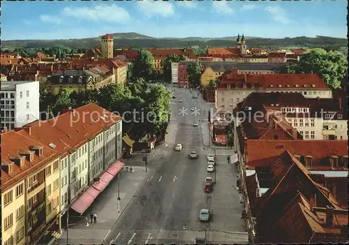 Bayreuth Bahnhofstrasse Schlossturm Stadtkirche Kat. Bayreuth