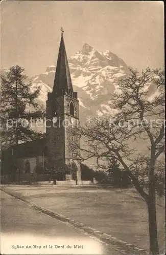 Bex VD Eglise et Dent du Midi Kat. Bex