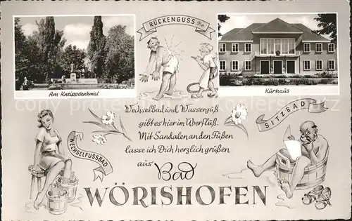 Bad Woerishofen Kneippdenkmal Kurhaus Kat. Bad Woerishofen