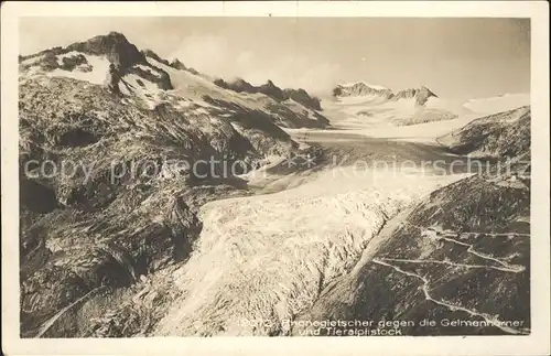 Rhonegletscher Glacier du Rhone Gelmenhoerner und Tieralplistock Kat. Rhone