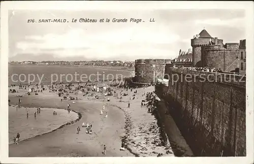 Saint Malo Ille et Vilaine Bretagne Chateau et Grande Plage Kat. Saint Malo