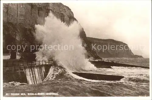 Hastings East Sussex Rough Sea Rock a Nore Kat. Hastings