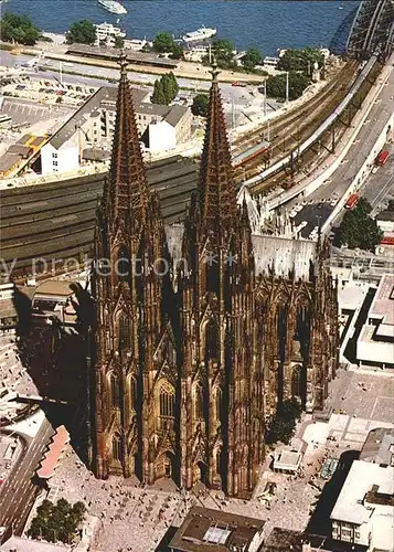 Koeln Rhein Fliegeraufnahme Dom Kat. Koeln