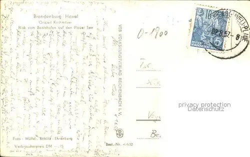 Brandenburg Havel Kirchmoeser Bootshafen Plauer See Kat. Brandenburg