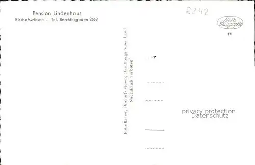 Bischofswiesen Pension Lindenhaus  Kat. Bischofswiesen