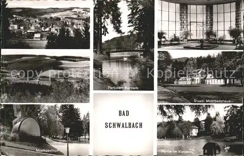 Bad Schwalbach Kurpark Moorbadehaus Stahlbrunnen Musikpavillon Kat. Bad Schwalbach
