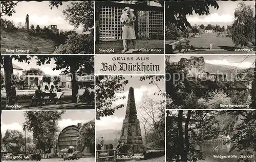 Bad Duerkheim Ruine Limburg Kurgarten Ed Jost Denkmal Kat. Bad Duerkheim