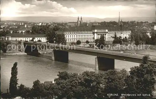 Koblenz Rhein Rheinbruecke Schloss Kat. Koblenz