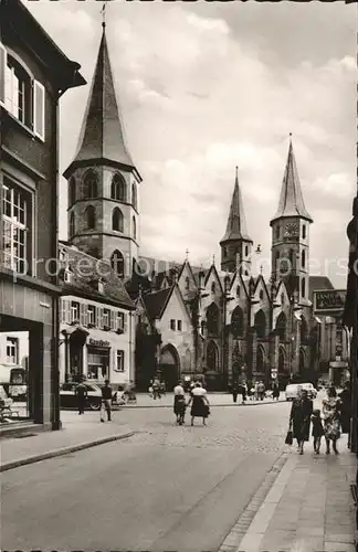 Kaiserslautern Stiftskirche mit Marktstrasse Kat. Kaiserslautern