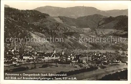 Gengenbach mit Brandenkopfgebirge und Turm Kat. Gengenbach Schwarzwald