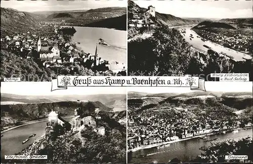 Kamp Bornhofen mit Burg Liebenstein und Bad Salzig Feindl Brueder Boppard Kat. Kamp Bornhofen