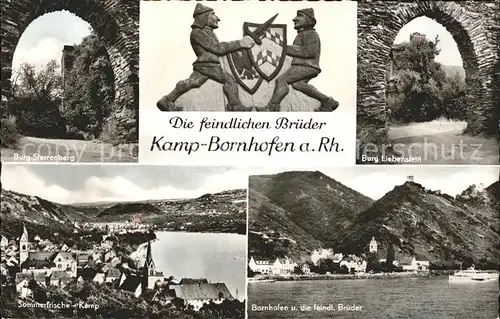 Kamp Bornhofen mit Burg Liebenstein und Sterrenberg Die feindlichen Brueder  Kat. Kamp Bornhofen