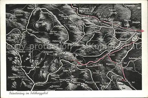 Feldberg Schwarzwald Panoramakarte vom Feldberggebiet Kat. Feldberg (Schwarzwald)