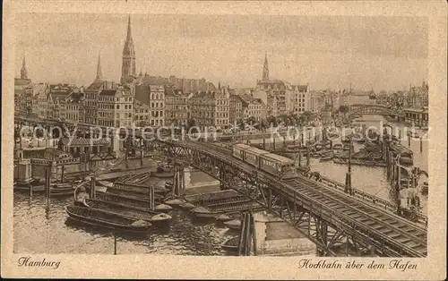 Hamburg Hochbahn ueber dem hafen Kat. Hamburg