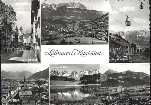 Kitzbuehel Tirol Panorama Hauptstr Hahnenkamm Schwarzsee Seilbahnen Kat. Kitzbuehel