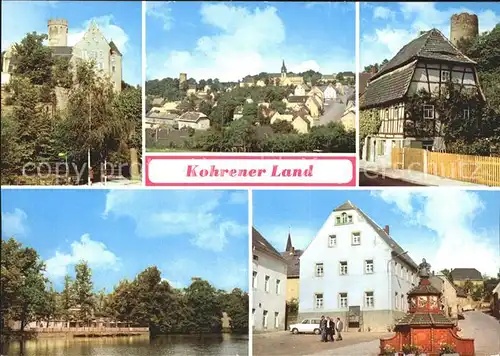 Kohren Sahlis Burg Grundstein Lenkertsberg Ruine Kohren Konsum Gaststaette Markt mit Toepferbrunnen Kat. Kohren Sahlis
