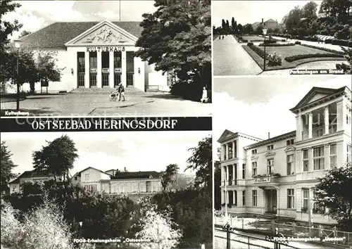 Heringsdorf Ostseebad Usedom Kulturhaus Parkanlagen FDGB Erholungsheim Ostseeblick und Usedom Kat. Heringsdorf