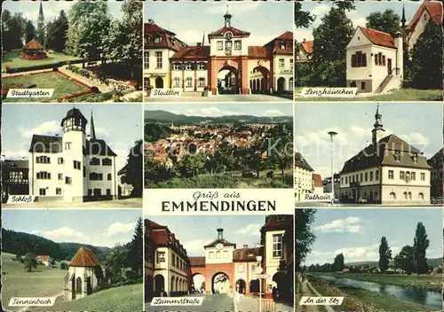 Emmendingen Stadtgarten Stattor Lenzhaeuschen Schloss Rathaus Lammstrasse An der Elz Kat. Emmendingen