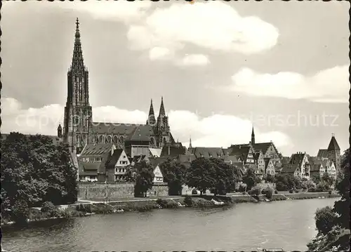 Ulm Donau Altstadt mit Muenster Kat. Ulm