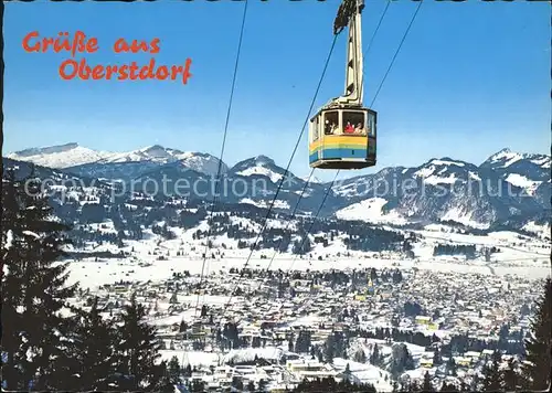 Oberstdorf mit Hoher Ifen Gottesackerwaende und Nebelhornbahn Kat. Oberstdorf