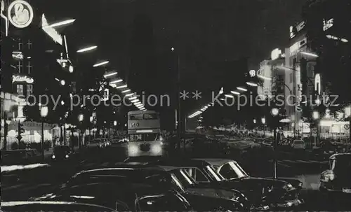 Berlin Kurfuerstendamm mit Gedaechniskirche bei Nacht Kat. Berlin