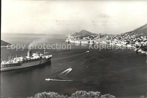 Dubrovnik Ragusa Teilansicht Dampfer Kat. Dubrovnik