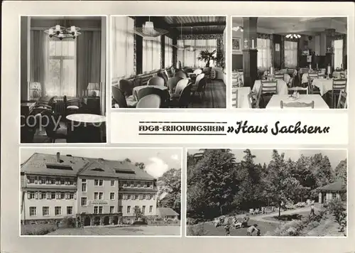 Hohnstein Saechsische Schweiz FDGB Erholungsheim Haus Sachsen Zimmer Speisesaal Garten Kat. Hohnstein