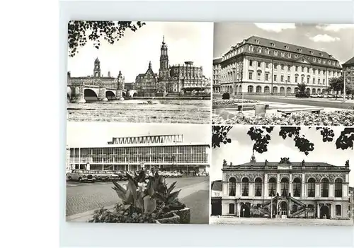 Dresden Elbansicht Hotel Gewandhaus Kulturpalast Verkehrsmuseum Kat. Dresden Elbe