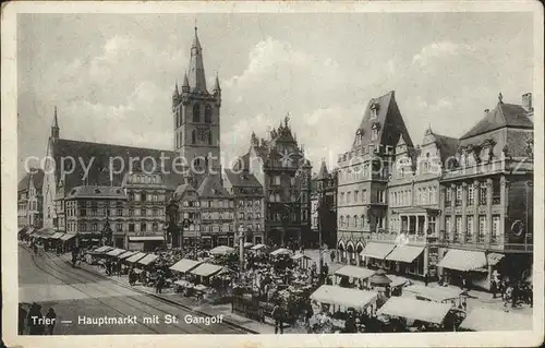 Trier Hauptmarkt mit St Gangolf Kat. Trier