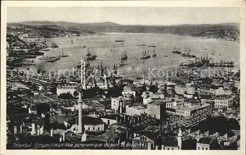 Istanbul Constantinopel Umum liman Vue panoramique du port et Bosphore Kat. Istanbul