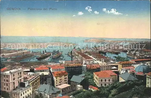 Genova Genua Liguria Panorama del Porto Kat. Genova