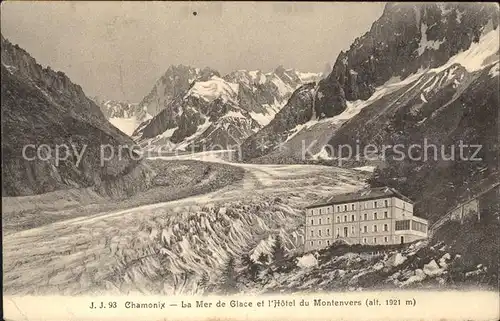 Chamonix La Mer de Glace et l Hotel du Montenvers Kat. Chamonix Mont Blanc