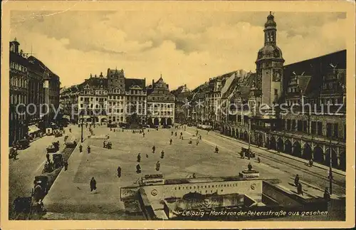 Leipzig Markt von der Petersstrasse Kat. Leipzig