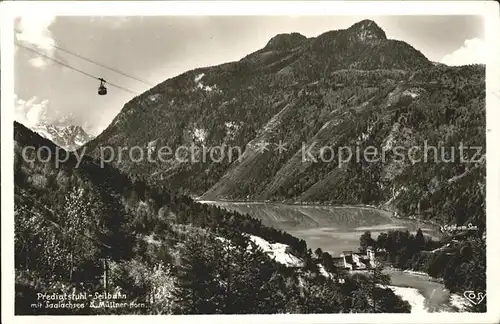 Bad Reichenhall Predigtstuhl Seilbahn mit Saalachsee und Muellner Horn Kat. Bad Reichenhall