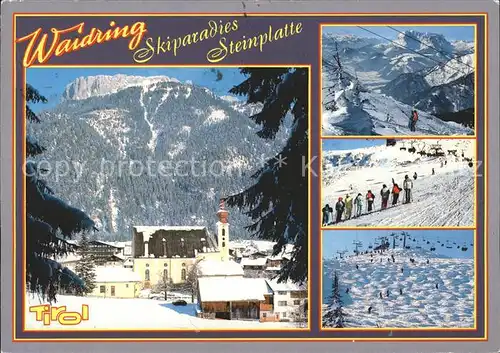 Waidring Tirol Ortsansicht Skiparadies Steinplatte Kat. Waidring